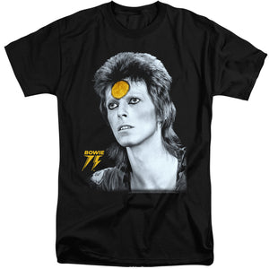 AN OFFCIALLY LICENSED DAVID BOWIE GOLDEN BOWIE MEN'S TALL FIT T-SHIRT BLACK