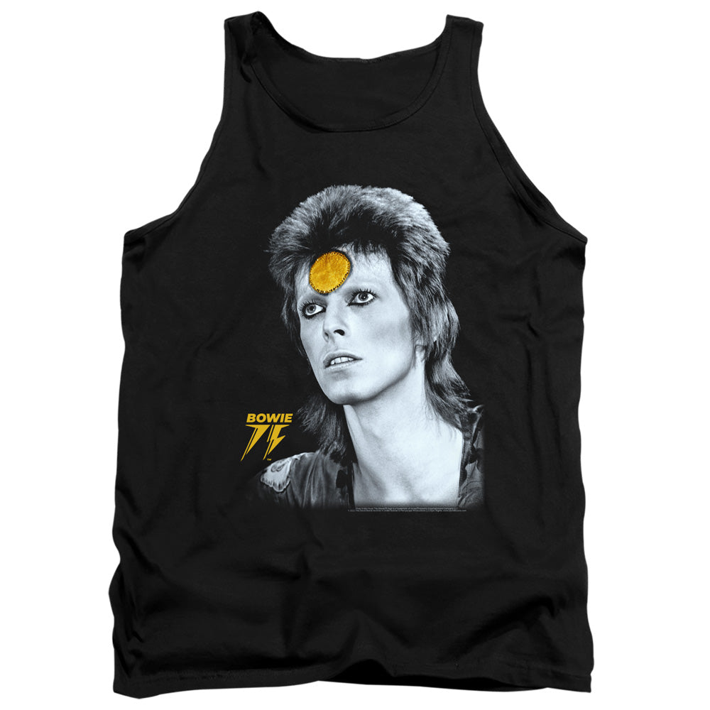 AN OFFCIALLY LICENSED DAVID BOWIE GOLDEN BOWIE ADULT UNISEX TANK TOP BLACK