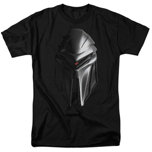 AN OFFCIALLY LICENSED BSG CYLON HEAD MEN'S REGULAR FIT T-SHIRT BLACK