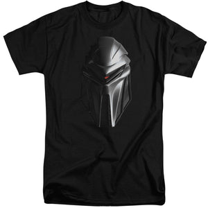 AN OFFCIALLY LICENSED BSG CYLON HEAD MEN'S TALL FIT T-SHIRT BLACK
