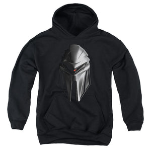 AN OFFCIALLY LICENSED BSG CYLON HEAD YOUTH HOODIE BLACK