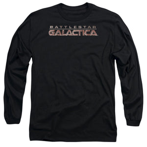 AN OFFCIALLY LICENSED BSG LOGO MEN'S LONG SLEEVE T-SHIRT BLACK