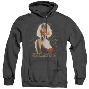 AN OFFCIALLY LICENSED BSG CYLON LEGION ADULT UNISEX HEATHER PULLOVER HOODIE BLACK