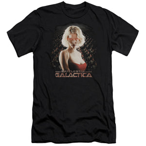 AN OFFCIALLY LICENSED BSG CYLON LEGION MEN'S PREMIUM SLIM FIT T-SHIRT BLACK