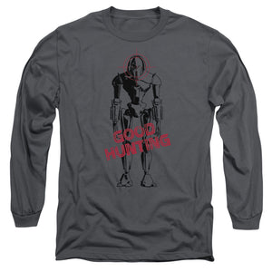 AN OFFCIALLY LICENSED BSG GOOD HUNTING MEN'S LONG SLEEVE T-SHIRT CHARCOAL