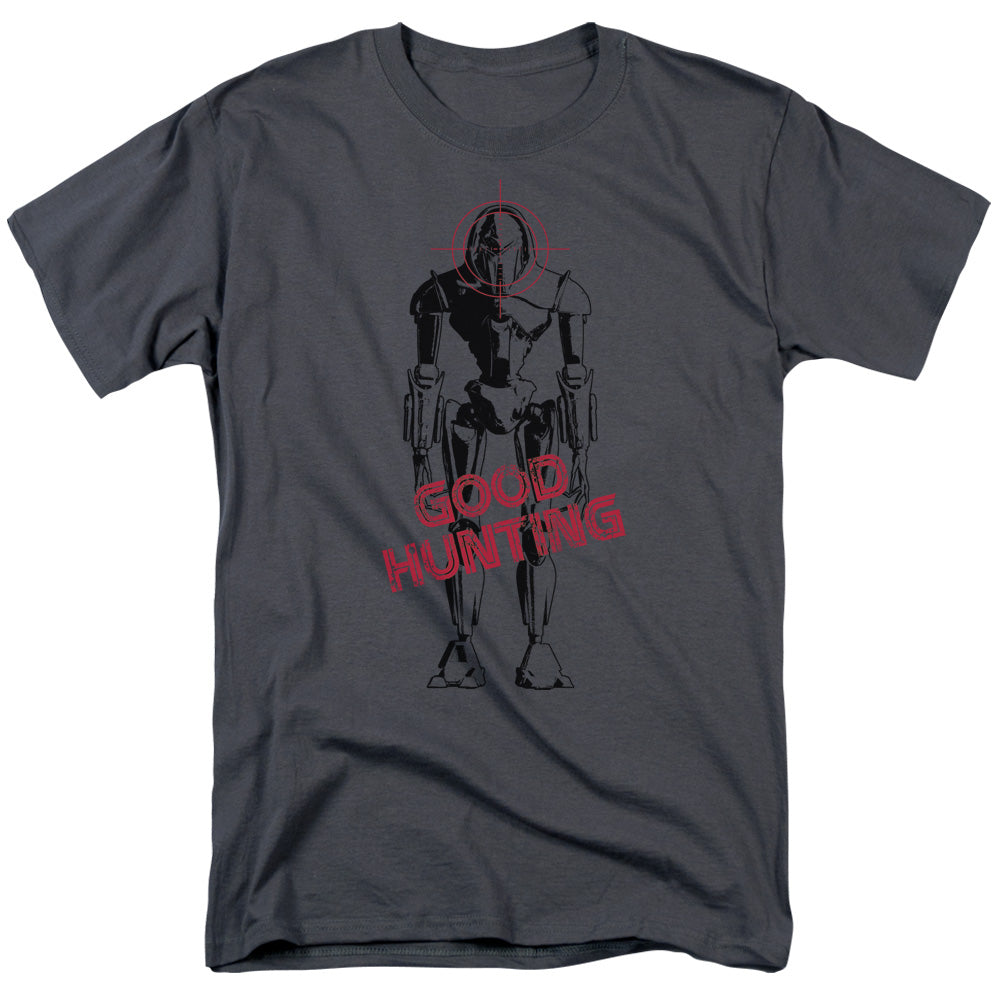 AN OFFCIALLY LICENSED BSG GOOD HUNTING MEN'S REGULAR FIT T-SHIRT CHARCOAL