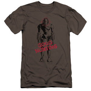 AN OFFCIALLY LICENSED BSG GOOD HUNTING MEN'S PREMIUM SLIM FIT T-SHIRT CHARCOAL