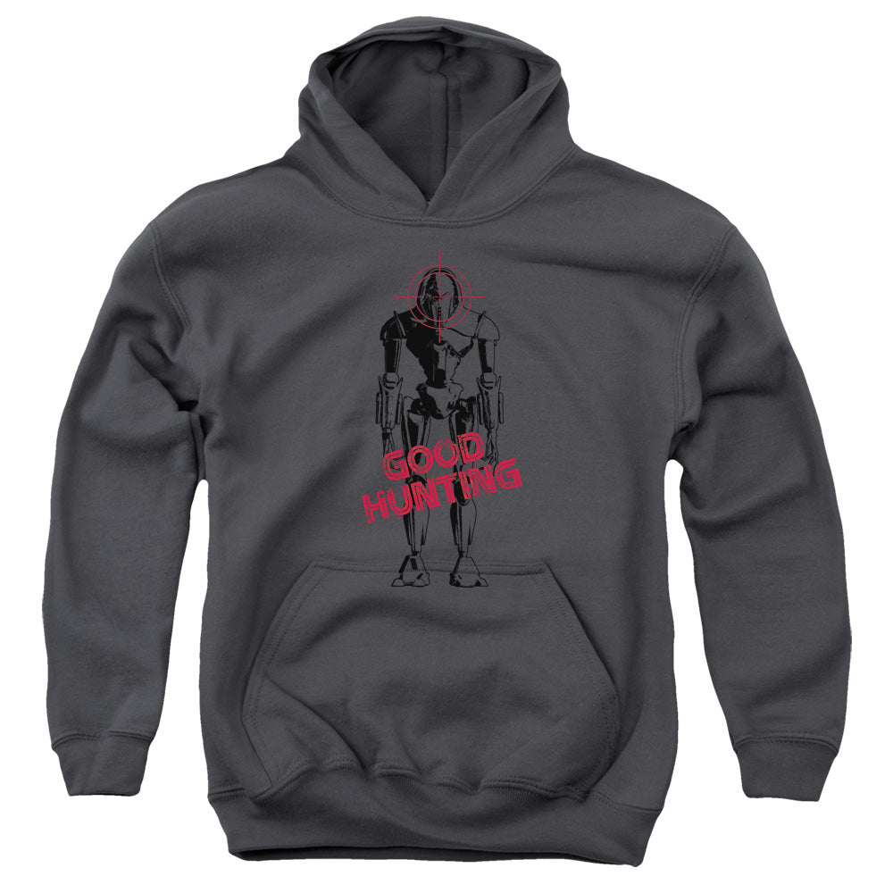 AN OFFCIALLY LICENSED BSG GOOD HUNTING YOUTH HOODIE CHARCOAL