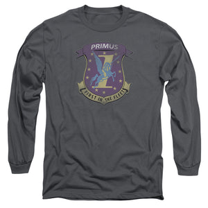AN OFFCIALLY LICENSED BSG PRIMAS BADGE MEN'S LONG SLEEVE T-SHIRT CHARCOAL