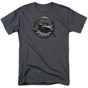 AN OFFCIALLY LICENSED BSG VIPER SQUADRON MEN'S REGULAR FIT T-SHIRT CHARCOAL