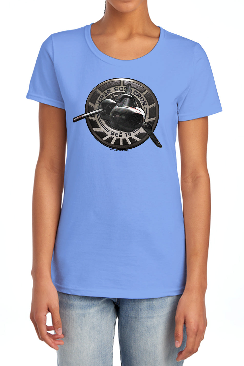 AN OFFCIALLY LICENSED BSG VIPER SQUADRON WOMEN'S REGULAR FIT T-SHIRT CHARCOAL