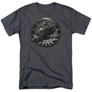 AN OFFCIALLY LICENSED BSG RAPTOR SQUADRON MEN'S REGULAR FIT T-SHIRT CHARCOAL