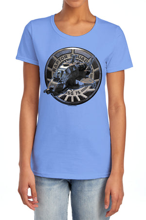 AN OFFCIALLY LICENSED BSG RAPTOR SQUADRON WOMEN'S REGULAR FIT T-SHIRT CHARCOAL