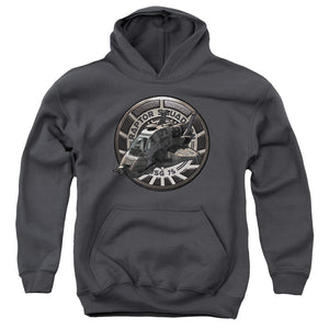 AN OFFCIALLY LICENSED BSG RAPTOR SQUADRON YOUTH HOODIE CHARCOAL