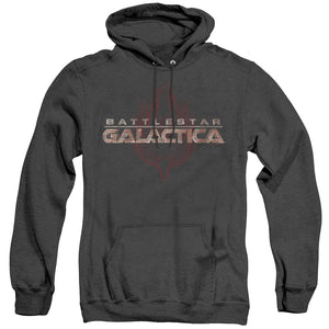 AN OFFCIALLY LICENSED BSG LOGO WITH PHOENIX ADULT UNISEX HEATHER PULLOVER HOODIE BLACK