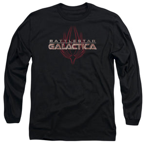 AN OFFCIALLY LICENSED BSG LOGO WITH PHOENIX MEN'S LONG SLEEVE T-SHIRT BLACK