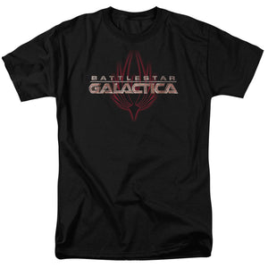 AN OFFCIALLY LICENSED BSG LOGO WITH PHOENIX MEN'S REGULAR FIT T-SHIRT BLACK