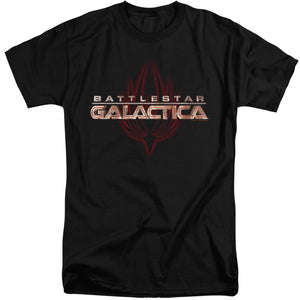 AN OFFCIALLY LICENSED BSG LOGO WITH PHOENIX MEN'S TALL FIT T-SHIRT BLACK