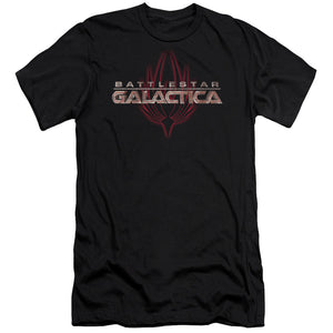 AN OFFCIALLY LICENSED BSG LOGO WITH PHOENIX MEN'S PREMIUM SLIM FIT T-SHIRT BLACK