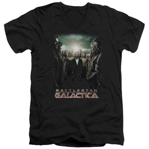 AN OFFCIALLY LICENSED BSG CROSSROADS MEN'S V-NECK T-SHIRT BLACK