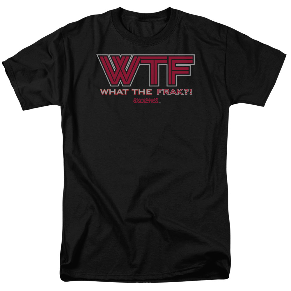 AN OFFCIALLY LICENSED BSG WTF MEN'S REGULAR FIT T-SHIRT BLACK