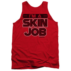 AN OFFCIALLY LICENSED BSG IM A SKIN JOB ADULT UNISEX TANK TOP RED