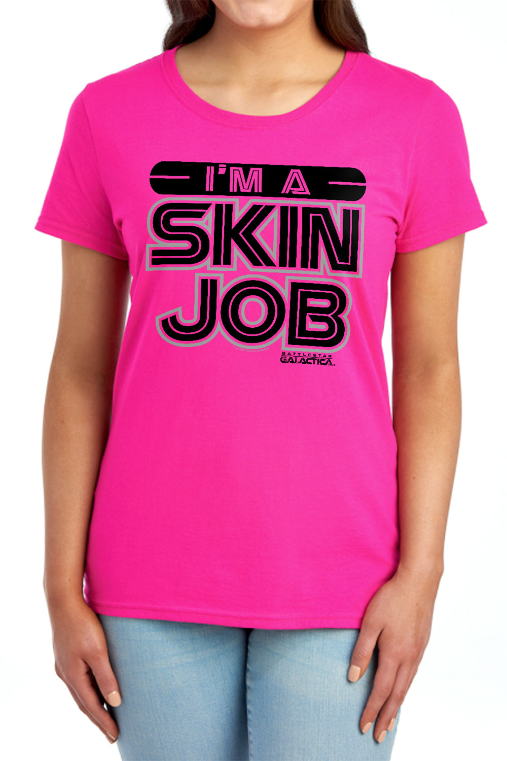 AN OFFCIALLY LICENSED BSG IM A SKIN JOB WOMEN'S REGULAR FIT T-SHIRT RED
