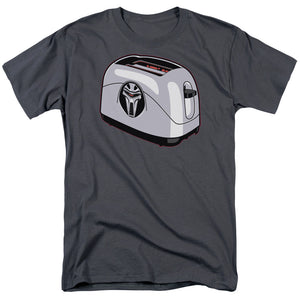 AN OFFCIALLY LICENSED BSG TOASTER MEN'S REGULAR FIT T-SHIRT CHARCOAL