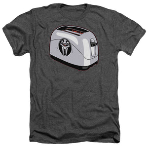 AN OFFCIALLY LICENSED BSG TOASTER MEN'S HEATHER T-SHIRT CHARCOAL