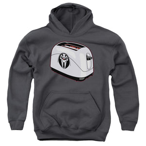 AN OFFCIALLY LICENSED BSG TOASTER YOUTH HOODIE CHARCOAL