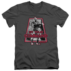 AN OFFCIALLY LICENSED BSG BY YOUR COMMAND(CLASSIC) MEN'S V-NECK T-SHIRT CHARCOAL
