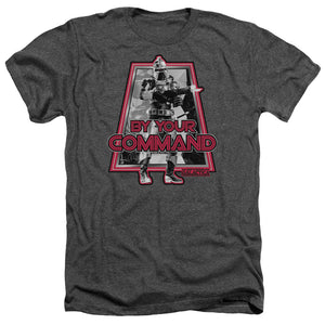 AN OFFCIALLY LICENSED BSG BY YOUR COMMAND(CLASSIC) MEN'S HEATHER T-SHIRT CHARCOAL
