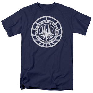 AN OFFCIALLY LICENSED BSG SCRATCHED BSG LOGO MEN'S REGULAR FIT T-SHIRT NAVY