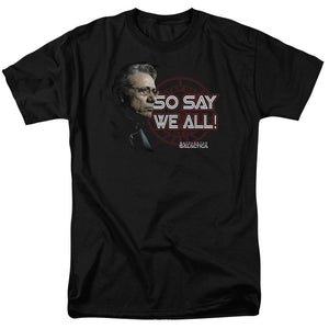 AN OFFCIALLY LICENSED BSG SO SAY WE ALL MEN'S REGULAR FIT T-SHIRT BLACK