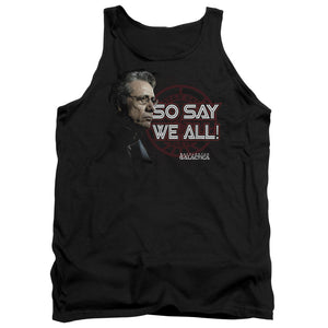 AN OFFCIALLY LICENSED BSG SO SAY WE ALL ADULT UNISEX TANK TOP BLACK