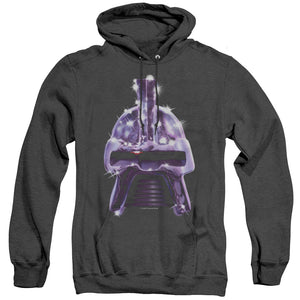 AN OFFCIALLY LICENSED BSG RETRO CYLON HEAD ADULT UNISEX HEATHER PULLOVER HOODIE BLACK