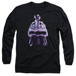 AN OFFCIALLY LICENSED BSG RETRO CYLON HEAD MEN'S LONG SLEEVE T-SHIRT BLACK