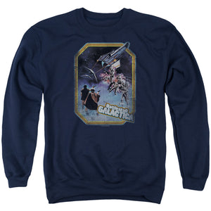 AN OFFCIALLY LICENSED BSG POSTER IRON ON ADULT UNISEX CREWNECK SWEATSHIRT NAVY