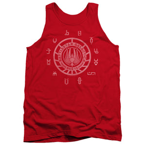 AN OFFCIALLY LICENSED BSG COLONIES ADULT UNISEX TANK TOP RED