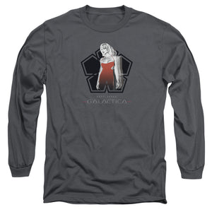 AN OFFCIALLY LICENSED BSG CYLON TECH MEN'S LONG SLEEVE T-SHIRT CHARCOAL