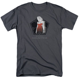 AN OFFCIALLY LICENSED BSG CYLON TECH MEN'S REGULAR FIT T-SHIRT CHARCOAL