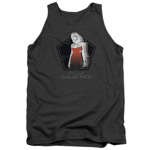 AN OFFCIALLY LICENSED BSG CYLON TECH ADULT UNISEX TANK TOP CHARCOAL