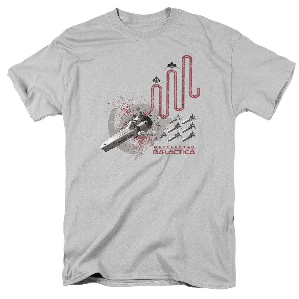 BSG Red Squadron Splatter Licensed Adult Unisex T-Shirt Regular Fit Tee SM-3X