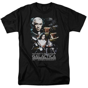 AN OFFCIALLY LICENSED BSG 35TH ANNIVERSARY COLLAGE MEN'S REGULAR FIT T-SHIRT BLACK