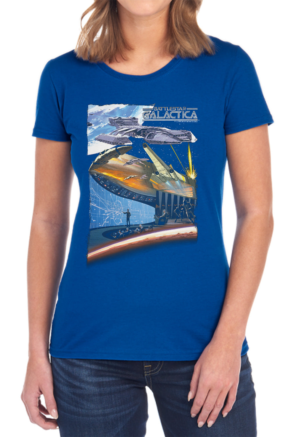 AN OFFCIALLY LICENSED BSG CONCEPT ART WOMEN'S REGULAR FIT T-SHIRT BLACK