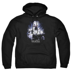 AN OFFCIALLY LICENSED BSG 35TH ANNIVERSARY CYLON ADULT UNISEX PULLOVER HOODIE BLACK