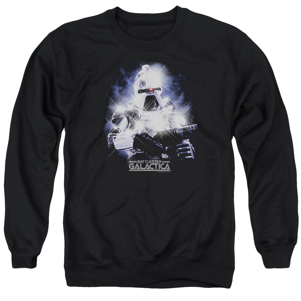 AN OFFCIALLY LICENSED BSG 35TH ANNIVERSARY CYLON ADULT UNISEX CREWNECK SWEATSHIRT BLACK