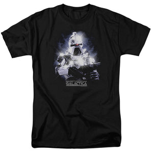 AN OFFCIALLY LICENSED BSG 35TH ANNIVERSARY CYLON MEN'S REGULAR FIT T-SHIRT BLACK