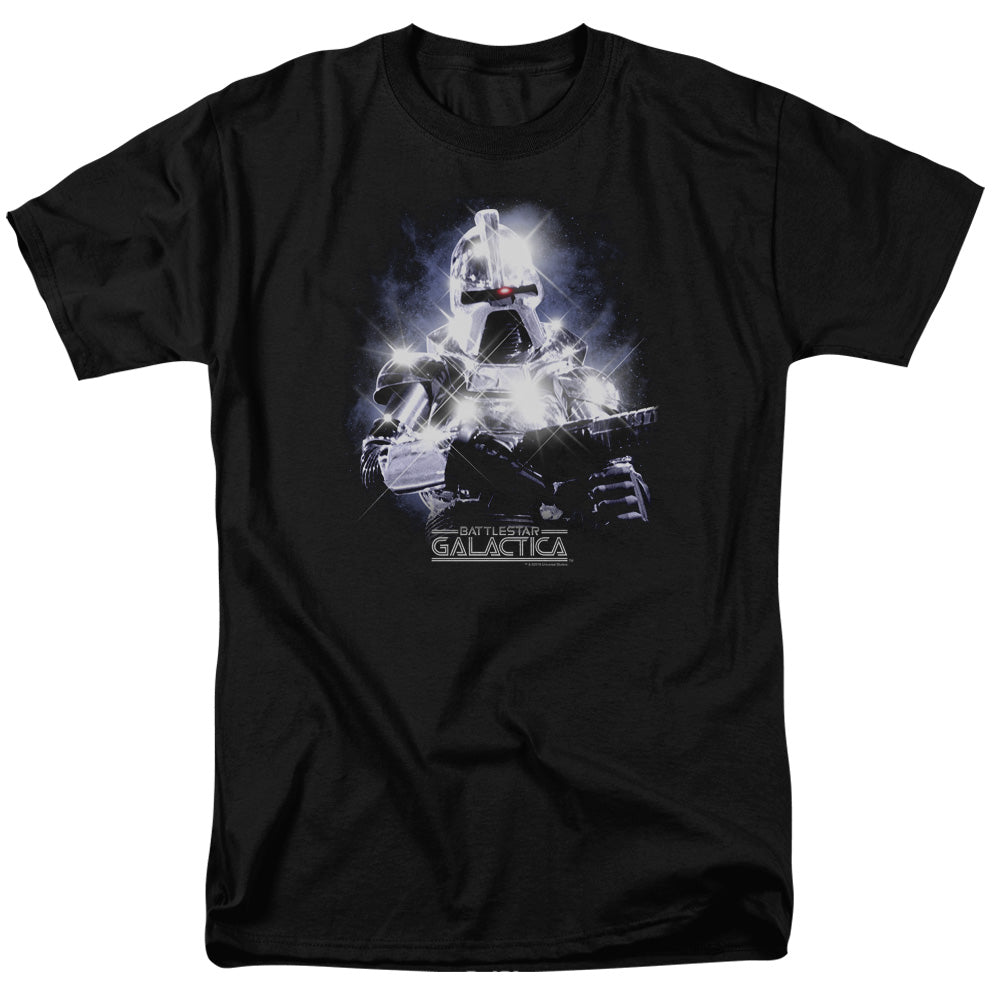 AN OFFCIALLY LICENSED BSG 35TH ANNIVERSARY CYLON MEN'S REGULAR FIT T-SHIRT BLACK