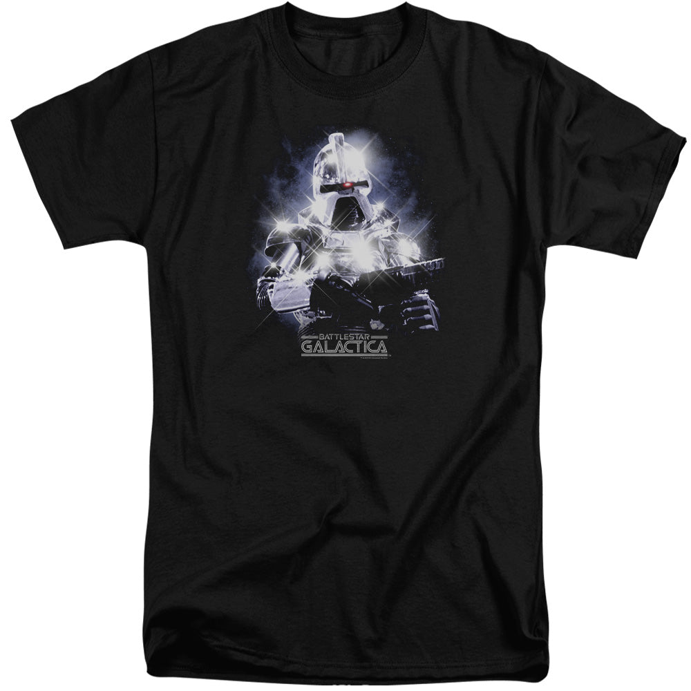 AN OFFCIALLY LICENSED BSG 35TH ANNIVERSARY CYLON MEN'S TALL FIT T-SHIRT BLACK